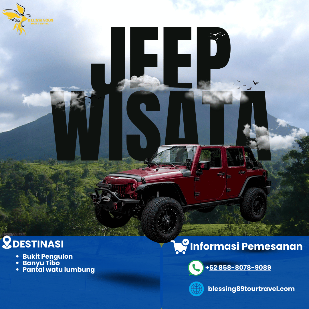 Paket wisata Jeep Bukit Pengulon-Banyu Tibo-Pantai watu lumbung